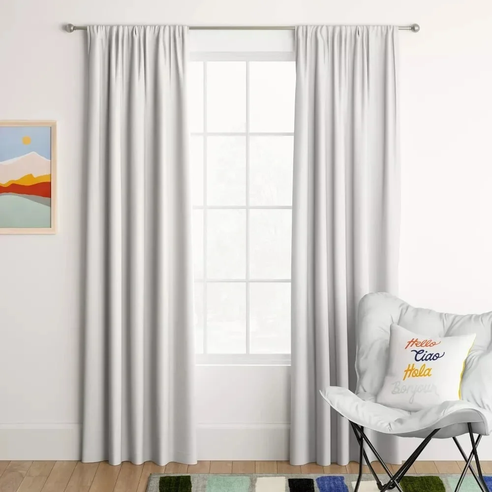 ⚡1 Pc Room Darkening Heathered Window‎ Curtain Panel - Room Essentials Off white